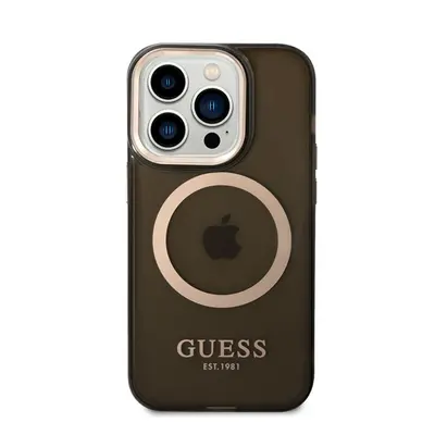 Guess Translucent MagSafe Apple iPhone 14 Pro Max hátlap tok, fekete