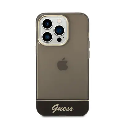 Guess Camera Outline Translucent Apple iPhone 14 Pro Max hátlap tok, fekete