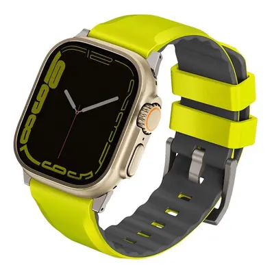 Uniq Linus Airosoft Apple Watch 42/44/45/49mm szilikon szíj, lime zöld