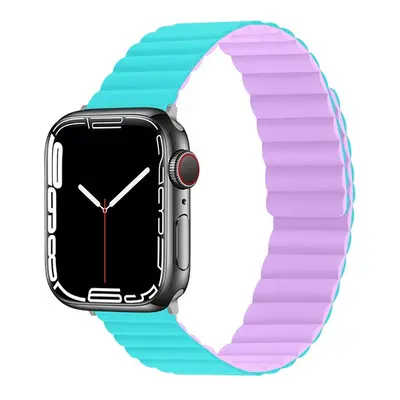 Phoner Rever Apple Watch forgatható mágneses szilikon szíj, 49/45/44/42mm, M/L, kék/lila