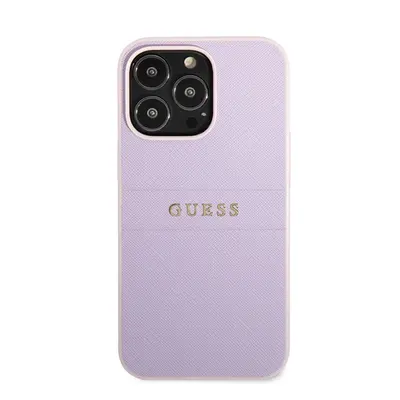 Guess PU Saffiano Apple iPhone 13 Pro bőr hátlap tok, lila