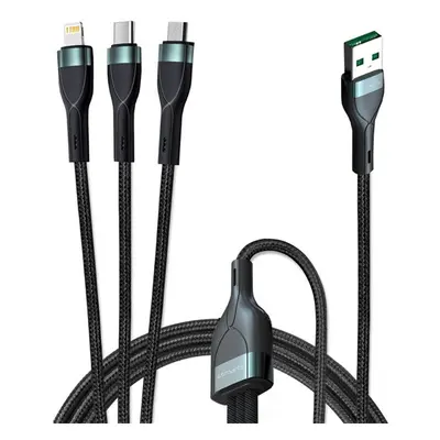 4smarts USB / Lightning / microUSB / Type-C PremiumCord, töltőkábel Multi 18W, 1.5m, fekete