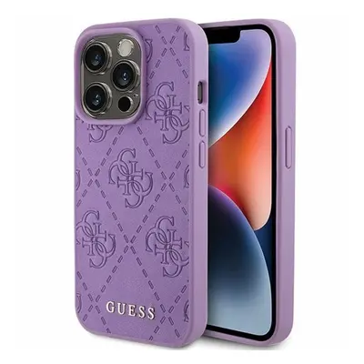 Guess Leather 4G Stamped Apple iPhone 15 Pro Max hátlap tok, lila