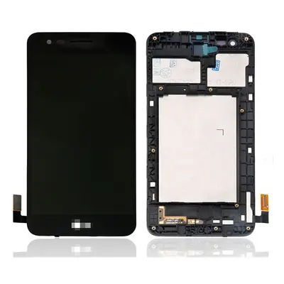 LG K4 (2017) kompatibilis LCD modul kerettel, OEM jellegű, fekete, Grade S+