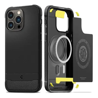 Spigen Rugged Armor Mag Apple iPhone 14 Pro Max tok, Matte Black Magsafe, fekete