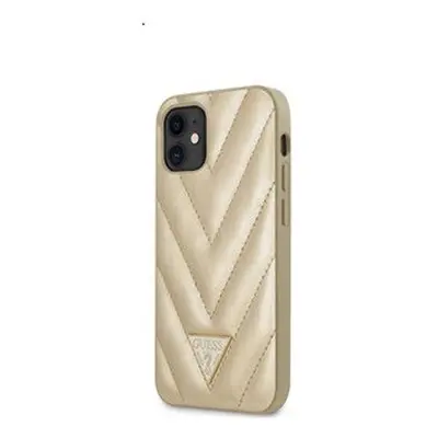 Guess V Quilted Apple iPhone 12 mini hátlap tok, arany