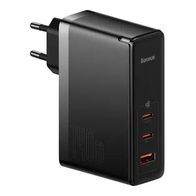 Baseus GaN5 Pro hálózati töltő 2xType-C + USB, 140W, fekete