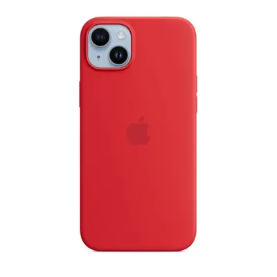 Apple iPhone 14 Plus MagSafe-rögzítésű szilikon tok, (PRODUCT)RED