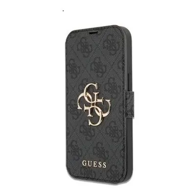 Guess PU 4G Metal Logo Apple iPhone 13 Pro Max flip tok, szürke