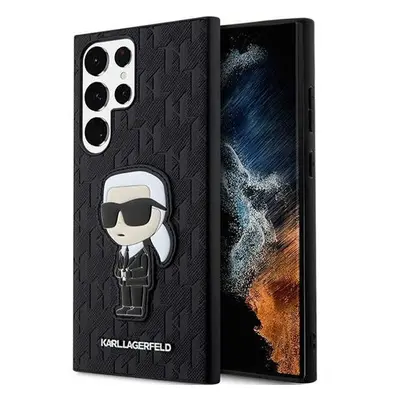 Karl Lagerfeld Saffiano Monogram Ikonik Samsung Galaxy S23 Ultra, szilikon tok, fekete