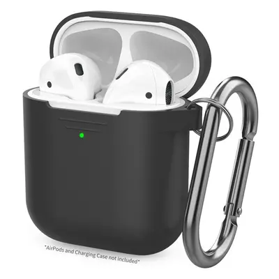 Phoner Simple Apple Airpods 1/2 szilikon tok akasztóval, fekete