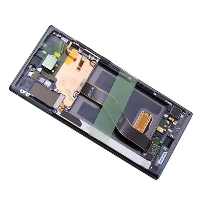 Samsung N975 Galaxy Note 10+ kompatibilis LCD modul kerettel, OEM jellegű, Aura Black