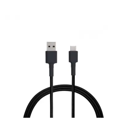 Xiaomi Mi fonott USB / Type-C töltő- és adatkábel, 1m, fekete