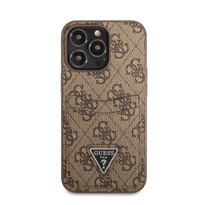 Guess 4G Saffiano Double Card Apple iPhone 13 Pro bőr hátlap tok, barna