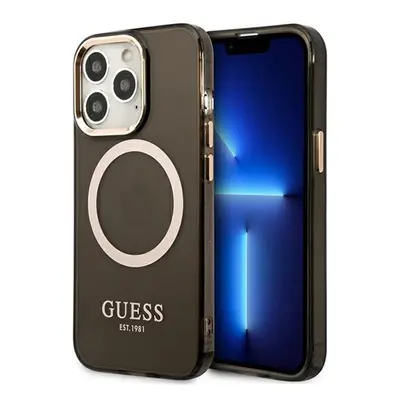 Guess Translucent MagSafe Apple iPhone 13 Pro hátlap tok, fekete