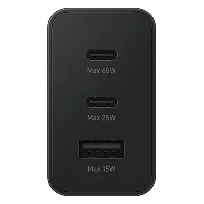 Samsung EP-T6530NBE Trio hálózati gyorstöltő USB + 2xType-C, 65W, fekete