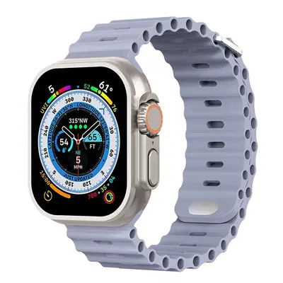 Phoner River Apple Watch 49/45/44/42 mm szilikon szíj, levendulaszürke