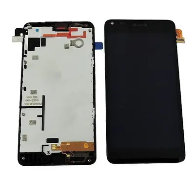 Microsoft Lumia 640 kompatibilis LCD modul kerettel, OEM jellegű, fekete, Grade S+