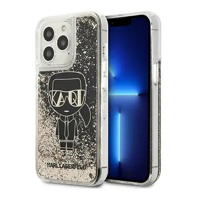 Karl Lagerfeld Liquid Glitter Gatsby hátlap tok Apple iPhone 13 Pro Max, fekete