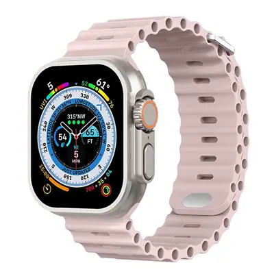 Phoner River Apple Watch 49/45/44/42 mm szilikon szíj, rózsaszín