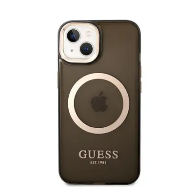 Guess Translucent MagSafe Apple iPhone 14 Plus hátlap tok, fekete