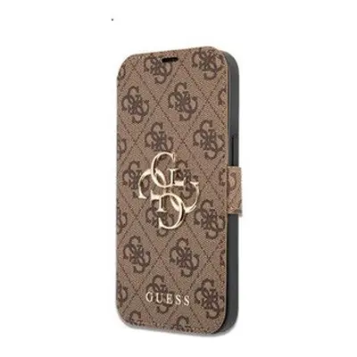 Guess PU 4G Metal Logo Apple iPhone 13 Pro Max flip tok, barna