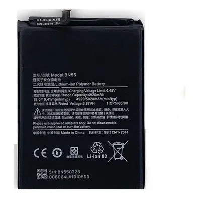 Xiaomi BN55 (Redmi Note 9S) kompatibilis akkumulátor 5020mAh OEM jellegű, Grade S