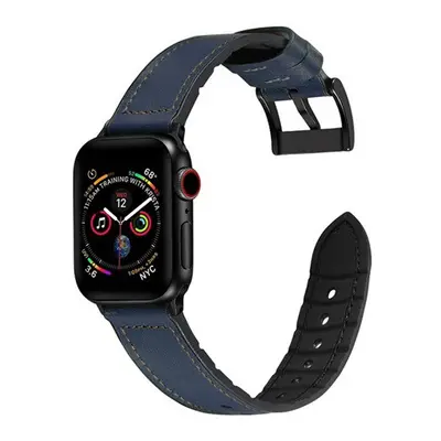 Phoner Stitch Apple Watch műbőr/szilikon szíj, 49/45/44/42mm, éjkék