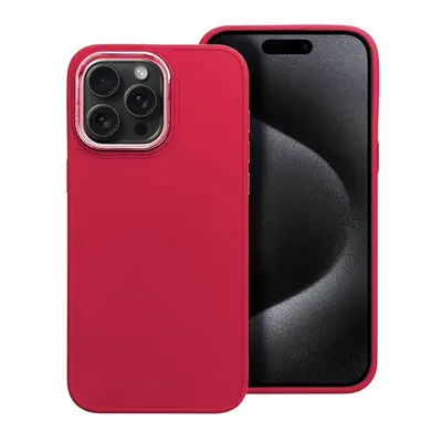 Frame iPhone 15 Pro Max közepesen ütésálló tok kameravédő kerettel, magenta