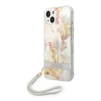 Guess Flower Strap Apple iPhone 14 Plus hátlap tok, lila