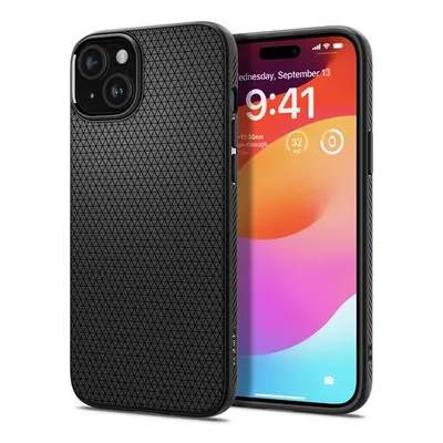 Spigen Liquid Air Apple iPhone 15 tok, Matte Black, fekete