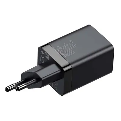 Baseus Super Si Pro gyorstöltő USB + USB Type-C, 30W, fekete