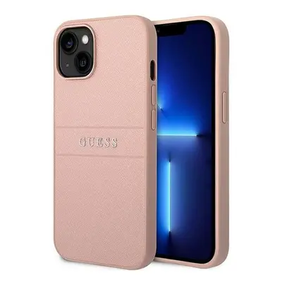 Guess PU Saffiano Apple iPhone 14 Plus bőr hátlap tok, rózsaszín