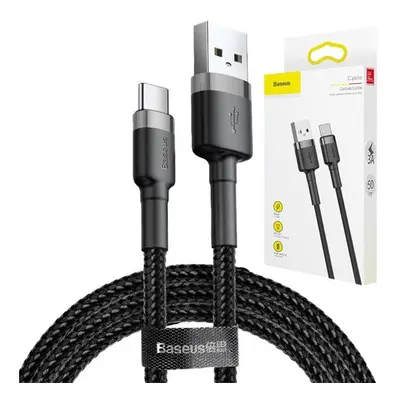 Baseus Cafule USB / Type-C töltő- és adatkábel, 2A, 3m, szürke-fekete