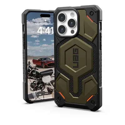 UAG Monarch Pro MagSafe Apple iPhone 15 Pro Max hátlap tok, kevlár element green