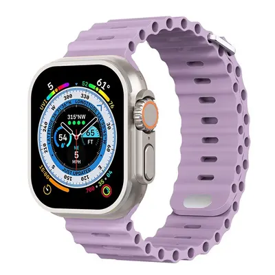 Phoner River Apple Watch 49/45/44/42 mm szilikon szíj, levendula