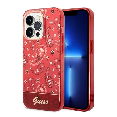 Guess Bandana Paisley Apple iPhone 14 Pro Max hátlap tok, piros