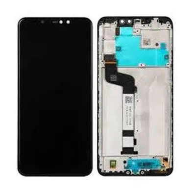 Xiaomi Redmi Note 6 Pro kompatibilis LCD modul kerettel, OEM jellegű, fekete, Grade S+