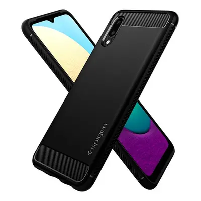 Spigen Rugged Armor Samsung Galaxy A02 tok, Matte Black, fekete