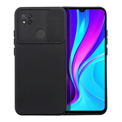 Slide Xiaomi Redmi 9C, kameravédős szilikon tok, fekete