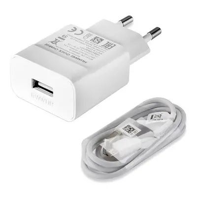 Huawei HW-059200EHQ hálozati töltő USB + Type-C kábel, 9V/2A, ECO csomagolásban, fehér