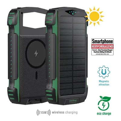 4smarts Rugged TitanPack UltiMag Solar külső akkumulátor,20000mAh, zöld