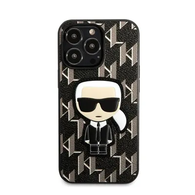 Karl Lagerfeld Monogram Ikonik hátlap tok Apple iPhone 13 Pro, fekete