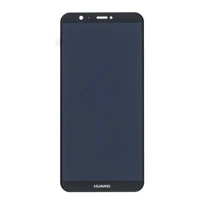 Huawei P Smart kompatibilis LCD modul kerettel, OEM jellegű, fekete, Grade S+