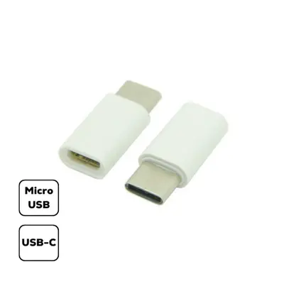 Átalakító adapter MICRO USB-ről USB Type-C-re, fehér