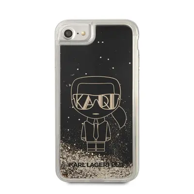 Karl Lagerfeld Liquid Glitter Gatsby hátlap tok Apple iPhone SE 2022/2020/8/7, fekete