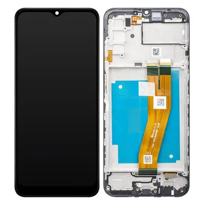 Samsung Galaxy A03s kompatibilis LCD modul kerettel, OEM jellegű, fekete