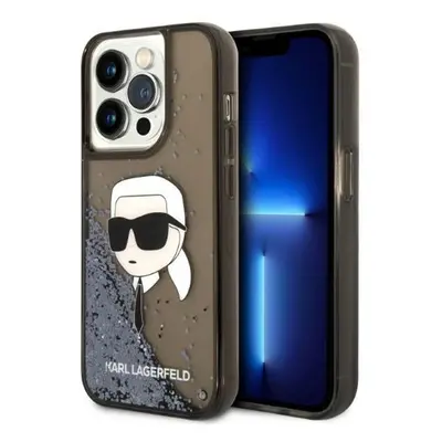 Karl Lagerfeld Glitter Karl Head Apple iPhone 14 Pro Max hátlap tok, fekete