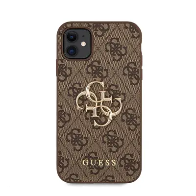 Guess PU 4G Metal Logo Apple iPhone 11 hátlap tok, barna