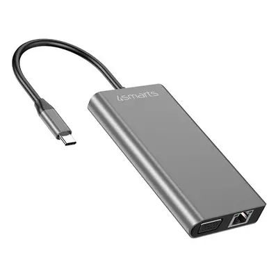 4smarts Type-C DeX Hub, 8-in-1 Type-C PD, 2XUSB 3.0, kártyaolvasó, 4k HDMI, VGA, Gigabit Etherne